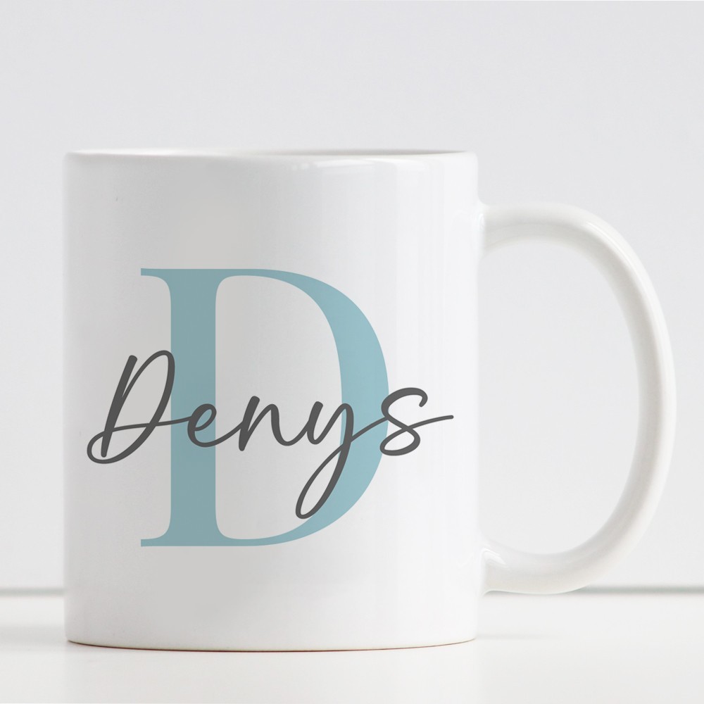 Tazza Monogram con iniziale e nome maschile
