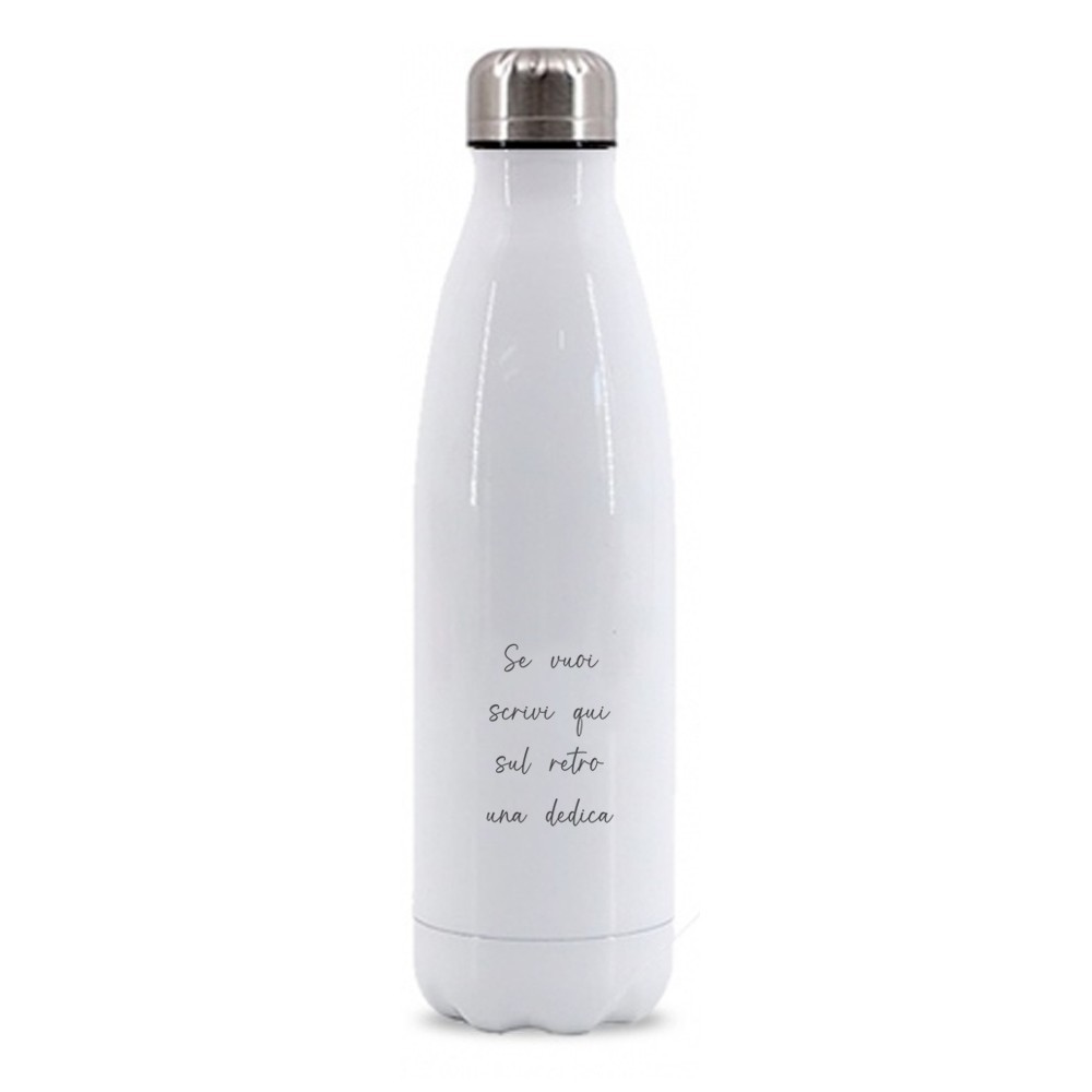 Bottiglia / Borraccia Termica in acciaio inox personalizzata con nome ed iniziale maschile