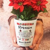 Vasetto natalizio per i fiori per la maestra personalizzato con nome maestra e classe