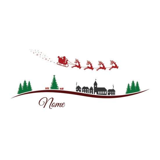 Tazza design natalizio babbo natale con le renne personalizzata con nome