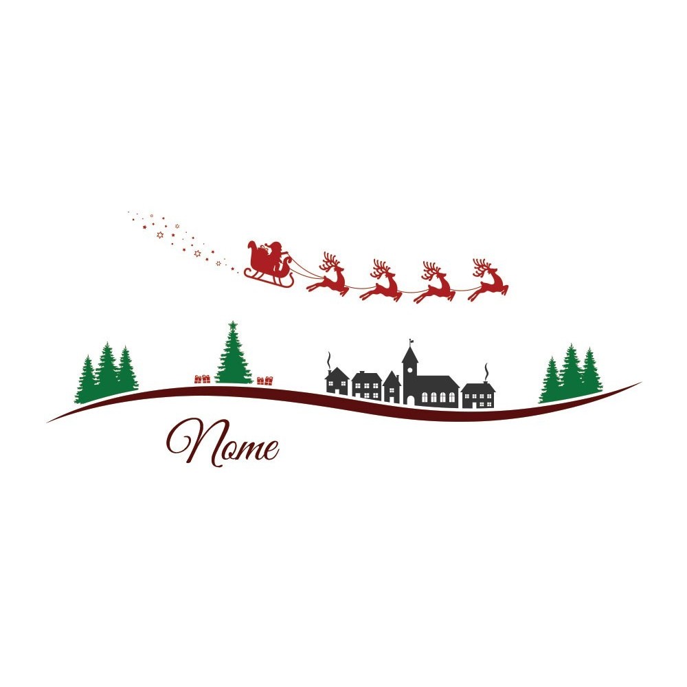Tazza design natalizio babbo natale con le renne personalizzata con nome