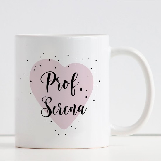 Tazza personalizzata Super Maestra o Prof.ssa con nome e classe sul retro