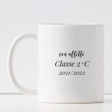 Tazza personalizzata Super Maestra o Prof.ssa con nome e classe sul retro