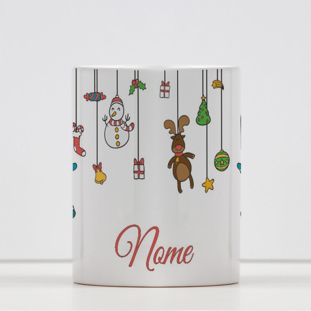 Tazza regalo Natale con design natalizio e personalizzata con nome