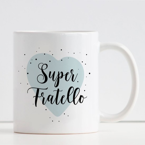 Tazza personalizzata Super Fratello con dedica o nome sul retro