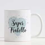 Tazza personalizzata Super Fratello con dedica o nome sul retro