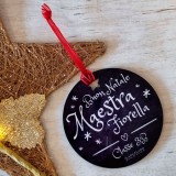 Addobbo natalizio (pallina di Natale) per la maestra personalizzata con nome e classe