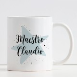 Tazza personalizzata Super Maestro o Prof. con nome e classe sul retro