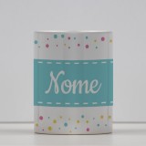 Tazza personalizzata con striscia azzurra e nome