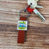 Portachiavi in similpelle personalizzato per un super papà e nome