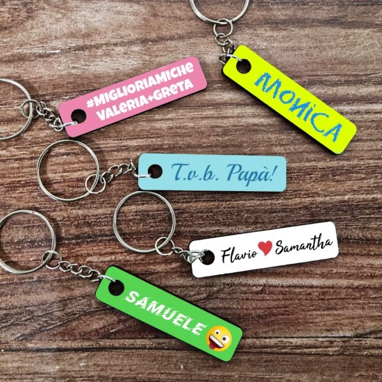 Portachiavi in legno personalizzato con Testo o Hashtag