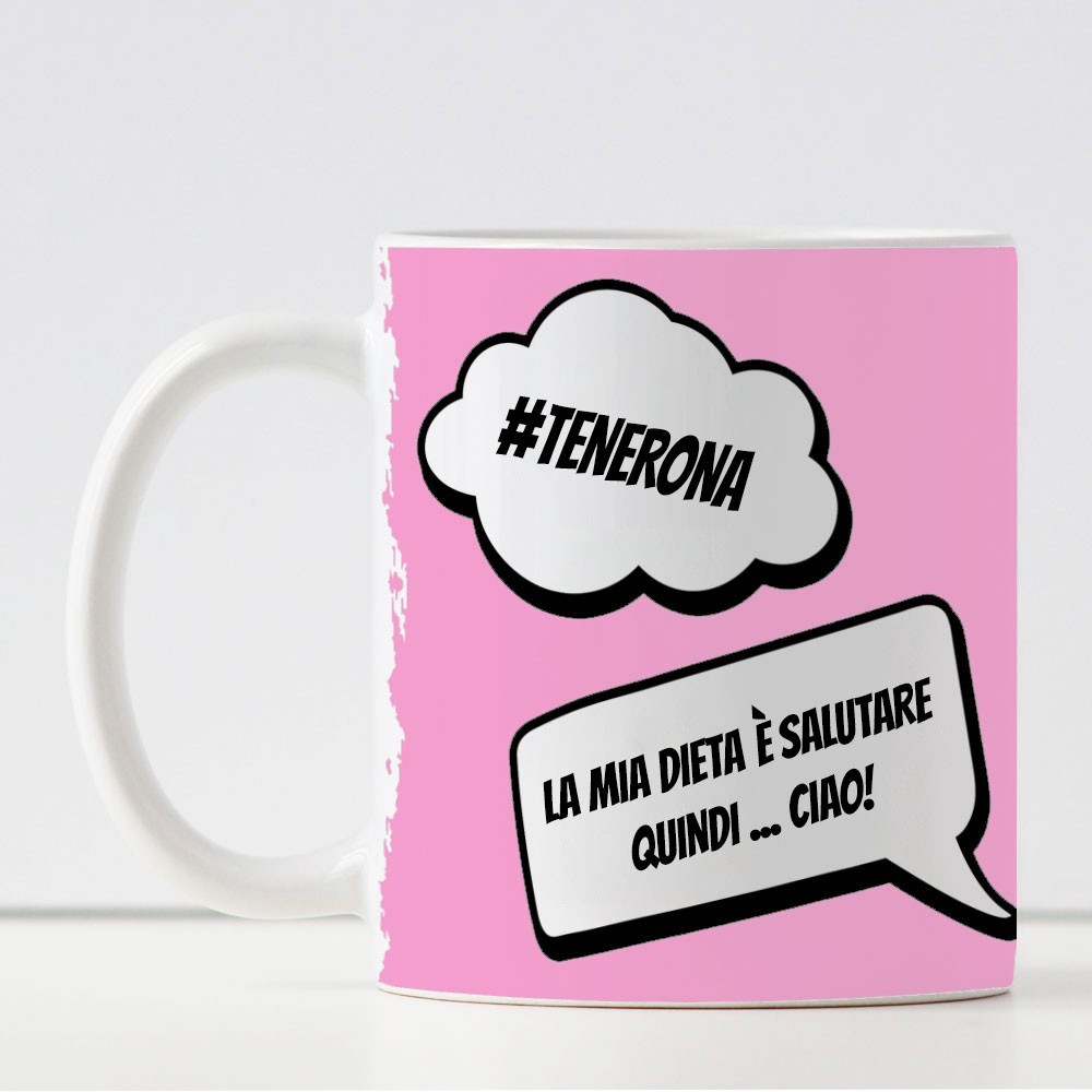 Tazza Smile Tenero personalizzata con nome, hashtag e frase