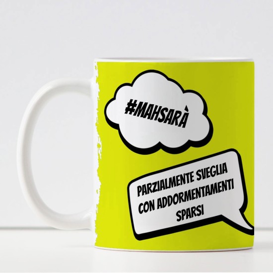 Tazza Smile Felice personalizzata con nome, hashtag e frase