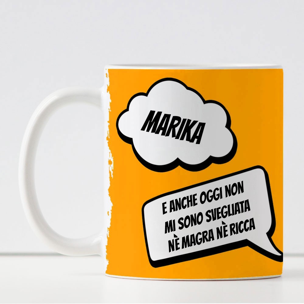 Tazza Smile Interdetto personalizzata con nome, hashtag e frase