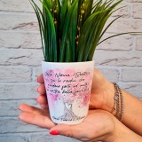 Vaso in ceramica per i fiori, personalizzato con albero della vita, dedica per la nonna e nome