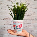 Regalo per la nonna, vasetto in ceramica per i fiori personalizzato con nome