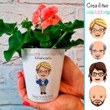 Vasetto con avatar maestro completamente personalizzabile e nomi bambini