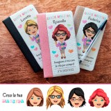 Taccuino con avatar maestra completamente personalizzabile e nomi bambini