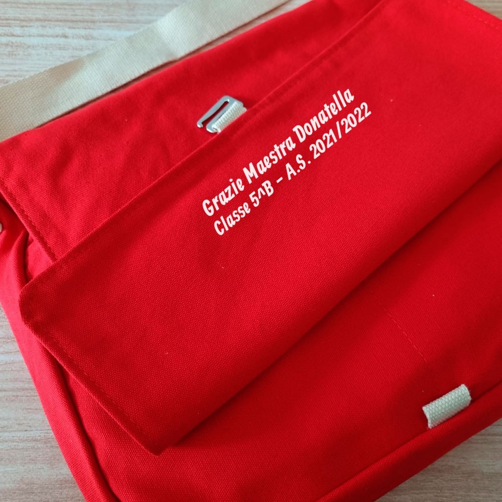 Borsa Tracolla regalo per la maestra personalizzata con nome e classe