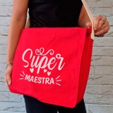 Borsa Tracolla regalo per una Super Maestra personalizzata con nome e classe