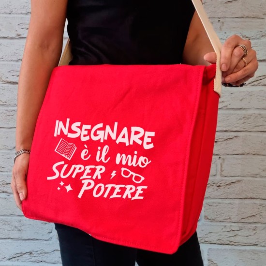 Borsa Tracolla regalo per la Maestra personalizzata con nome e classe