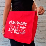 Borsa Tracolla regalo per la Maestra personalizzata con nome e classe