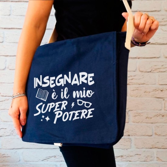 Borsa Tracolla regalo per la Maestra personalizzata con nome e classe