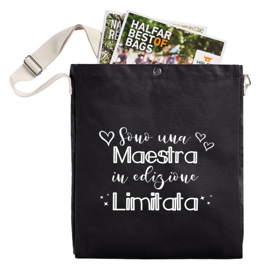 Shopper a Tracolla regalo per una Maestra in edizione limitata personalizzata con nome e classe