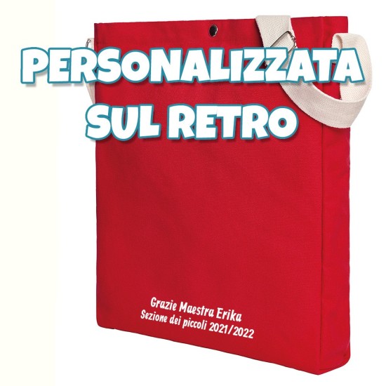 Borsa Tracolla regalo per una Maestra in edizione limitata personalizzata con nome e classe