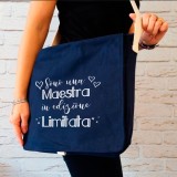 Borsa a tracolla personalizzata per la maestra con nome e classe
