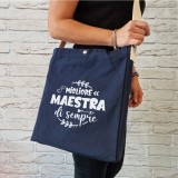 Shopper a Tracolla regalo per la migliore maestra di sempre personalizzata con nome e classe