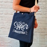 Shopper a Tracolla regalo personalizzato per una super maestra con nome e classe