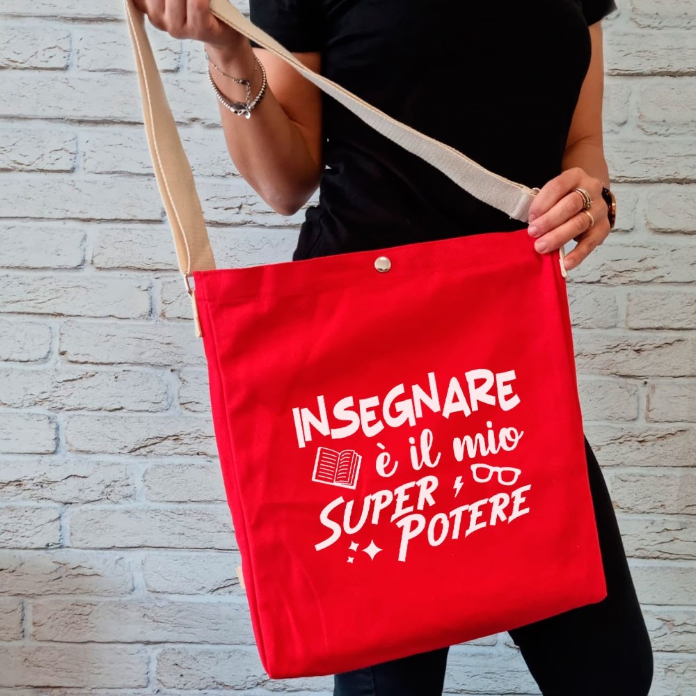Shopper a Tracolla regalo per la migliore maestra di sempre personalizzata con nome e classe