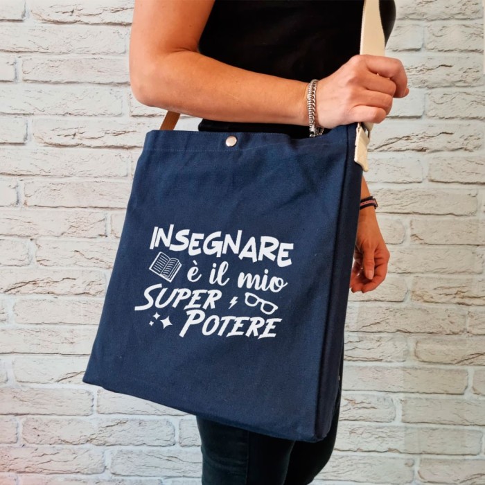 Borsa shopper personalizzata per maestra superpotere