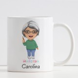 Tazza con maestra completamente personalizzata, classe e nomi bambini