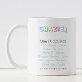 Tazza con avatar maestro, personalizzata con classe e nomi bambini