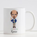 Tazza con avatar maestro, personalizzata con classe e nomi bambini