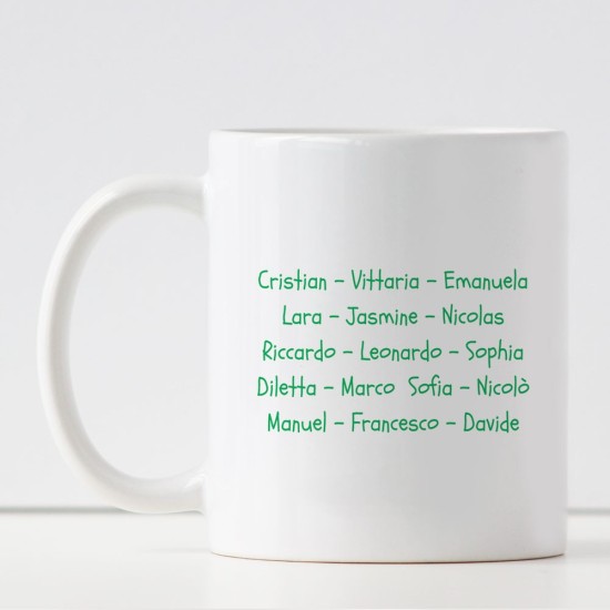 Tazza regalo per la maestra, albero della vita personalizzato con i nomi dei bambini