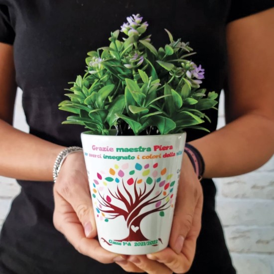 Vaso regalo per la maestra, albero della vita personalizzato con i nomi dei bambini