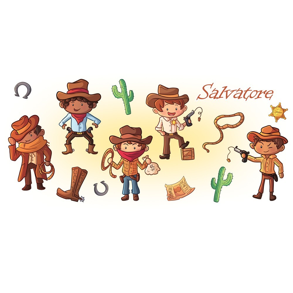 Borraccia in acciaio termica personalizzata bambino cowboy e nome