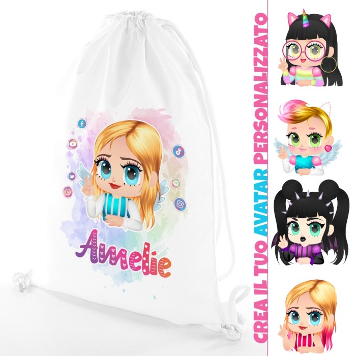 Zainetto con Avatar personalizzato social e nome