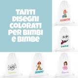 Zainetto personalizzato con disegno e nome per bambini