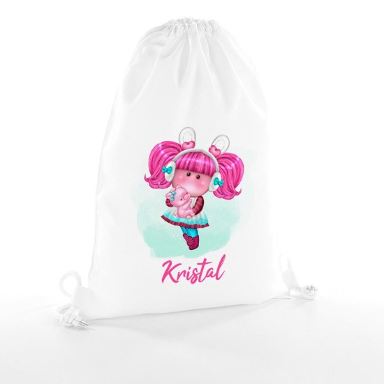 Zainetto personalizzato con dolce bambolina e nome per bambine