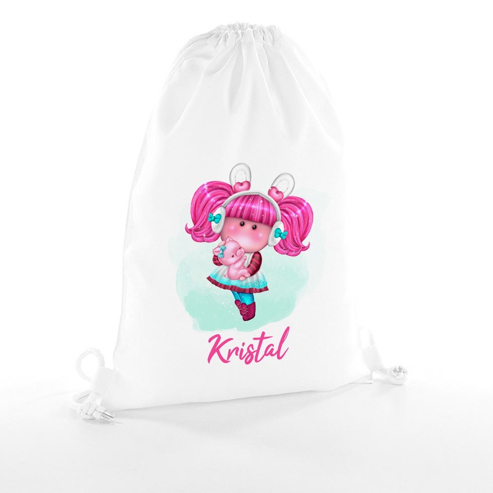 Zainetto personalizzato con dolce bambolina e nome per bambine