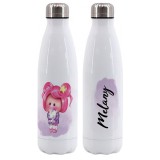 Borraccia personalizzata con dolce bambolina e nome per bambine