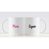 Tazze per coppia di innamorati King e Queen personalizzate con nomi