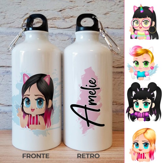 Borraccia per bambina con Avatar completamente personalizzabile e nome
