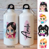 Borraccia per bambina con Avatar completamente personalizzabile e nome