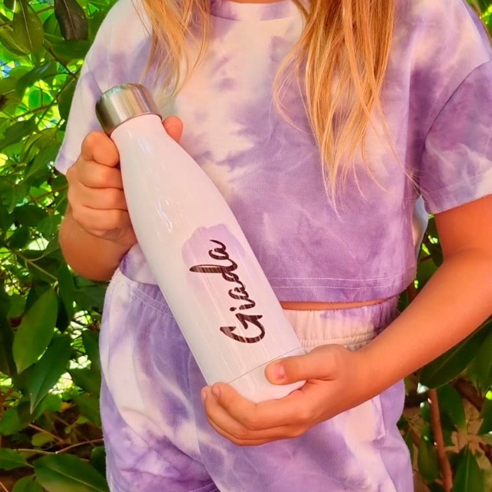 Borraccia personalizzata con dolce bambolina a scelta e nome per bambine