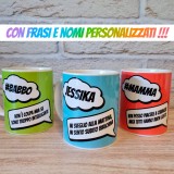 Tazza divertente Smile Tenero personalizzata con nome, hashtag e frase